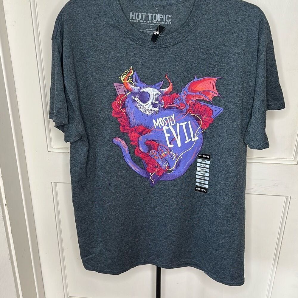 Hot Topic Mostly Evil Demon Cat T-Shirt By Jess Adams Nwt Size Large